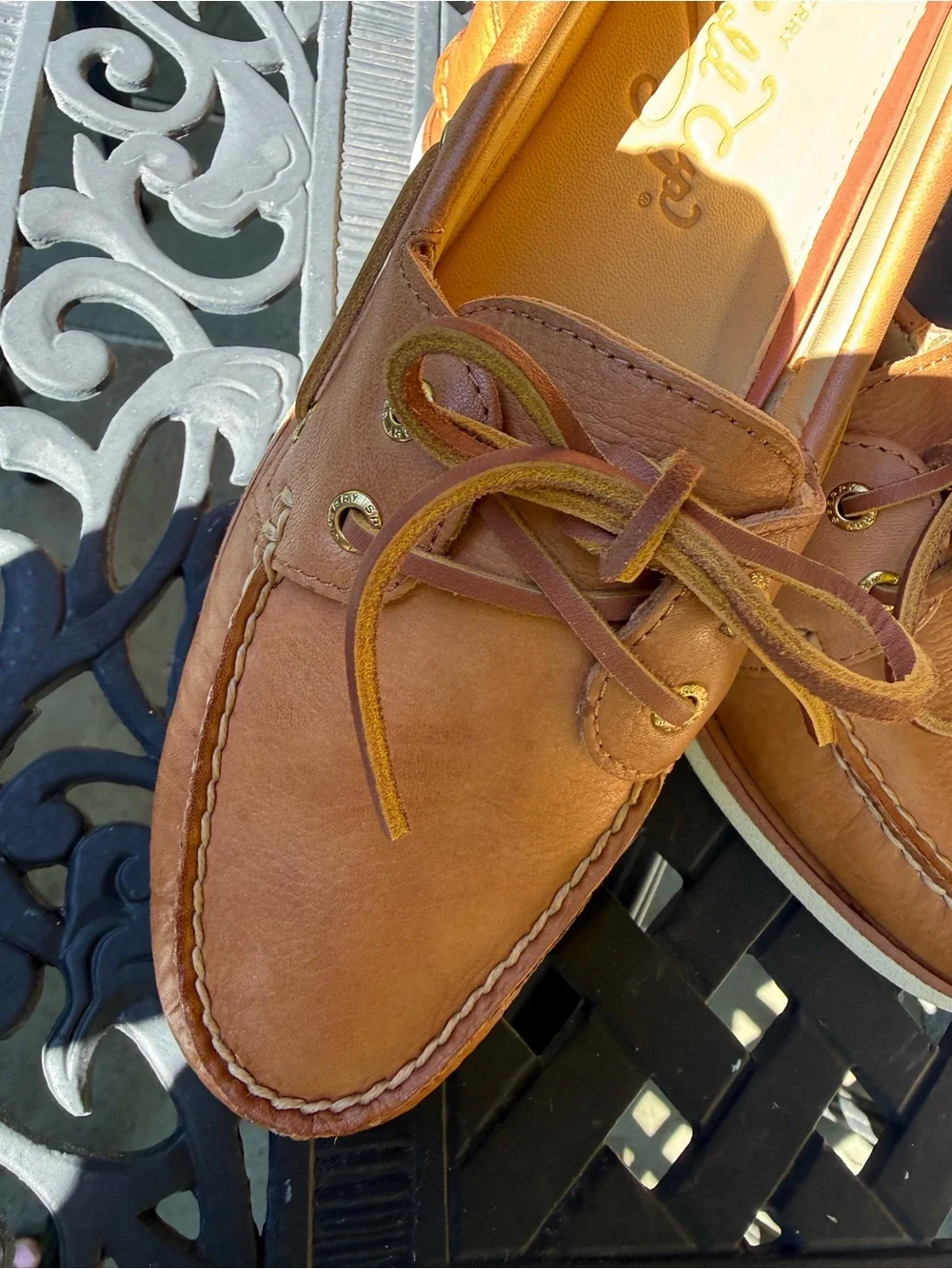 Sperry Gold Cup Men's Medium Beige Leather Boat Shoe. NWT. Original Box